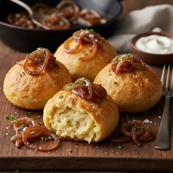 Savory Potato Knishes with Caramelized Onions recipe