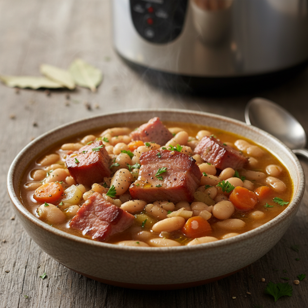 Savory Pressure Cooker Ham & White Beans recipe