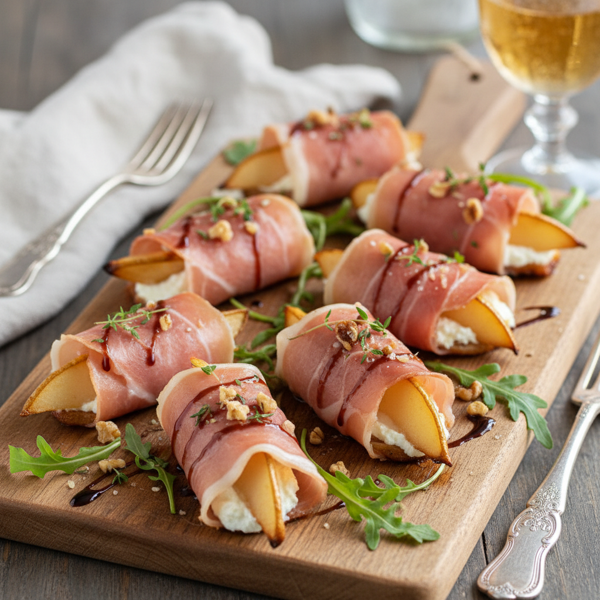 Savory Prosciutto & Pear Rolls recipe