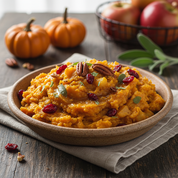 Savory Pumpkin-Apple Mash with Cranberries recipe