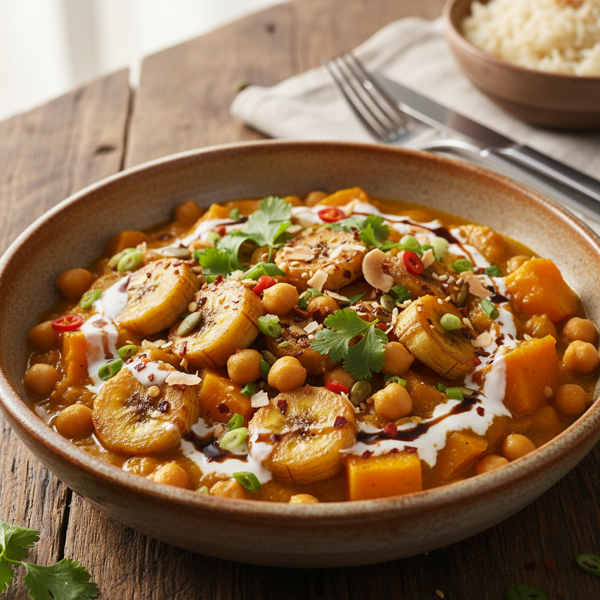 Savory Pumpkin, Banana, and Chickpea Delight recipe