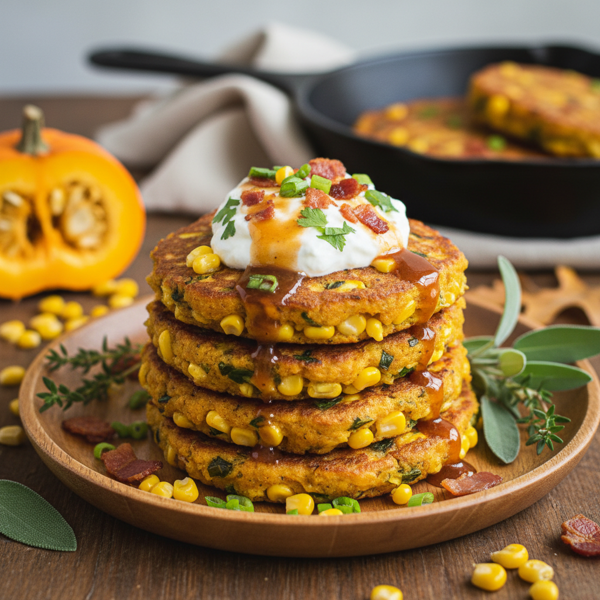 Savory Pumpkin Corn Griddle Cakes recipe