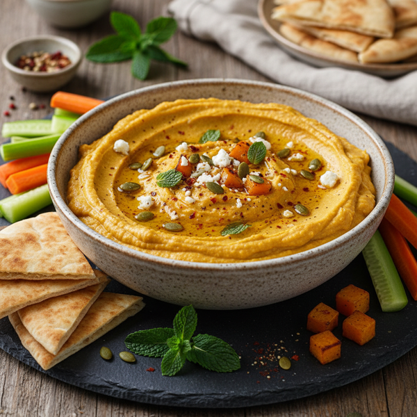 Savory Pumpkin & Mint Chickpea Dip recipe