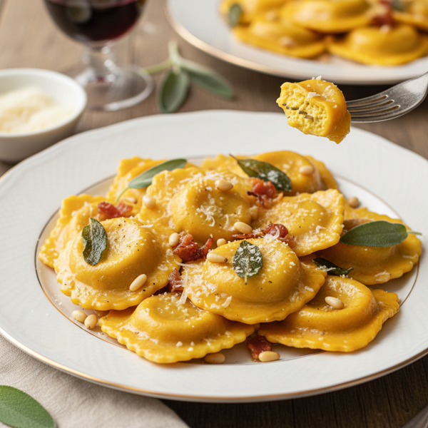 Savory Pumpkin & Ricotta Ravioli recipe