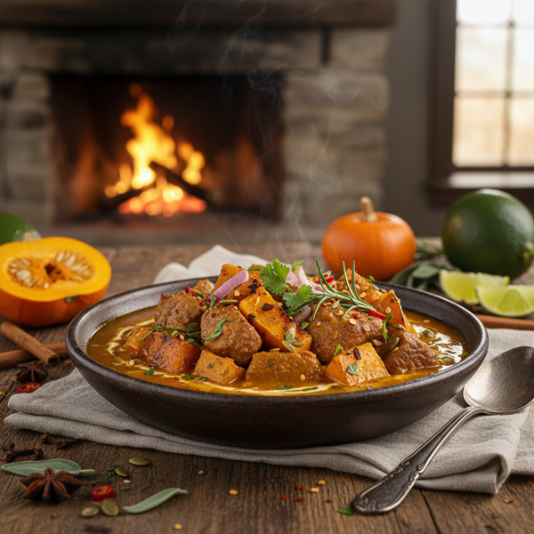 Savory Pumpkin and Pork Stew recipe