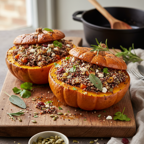 Savory Quinoa-Stuffed Kabocha Squash recipe