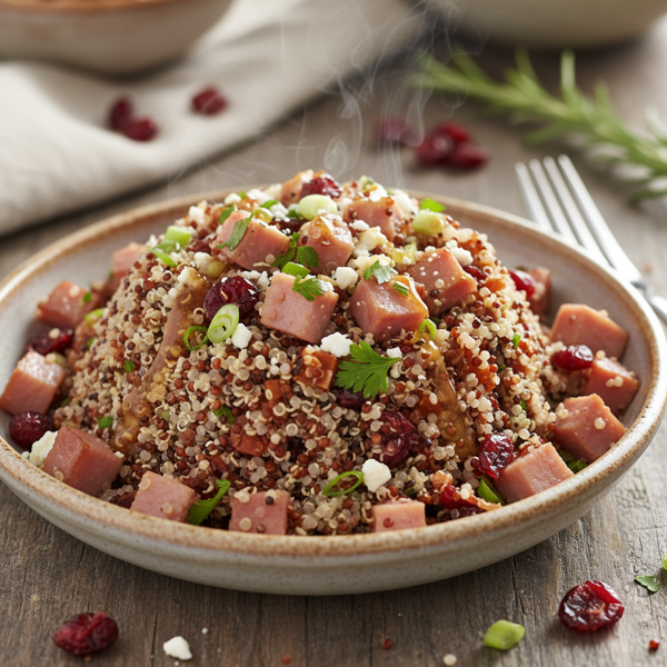 Savory Quinoa Medley with Ham and Cranberries recipe