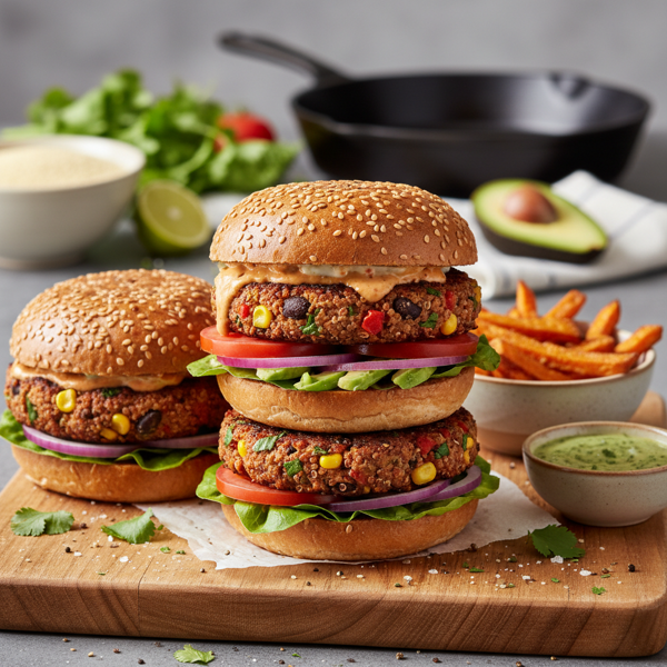 Savory Quinoa Power Burgers recipe
