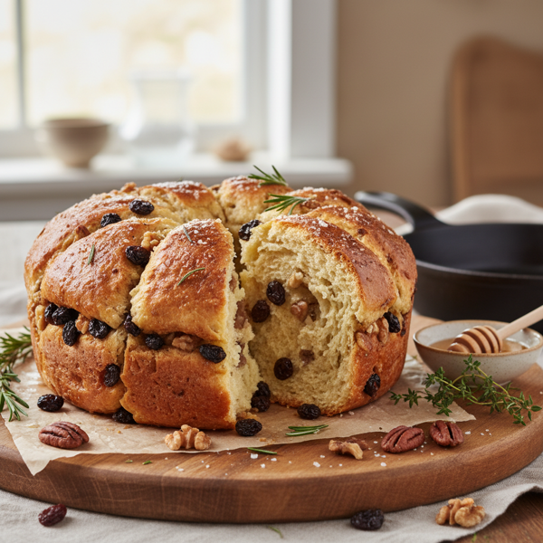 Savory Raisin-Nut Pull-Apart Bread recipe