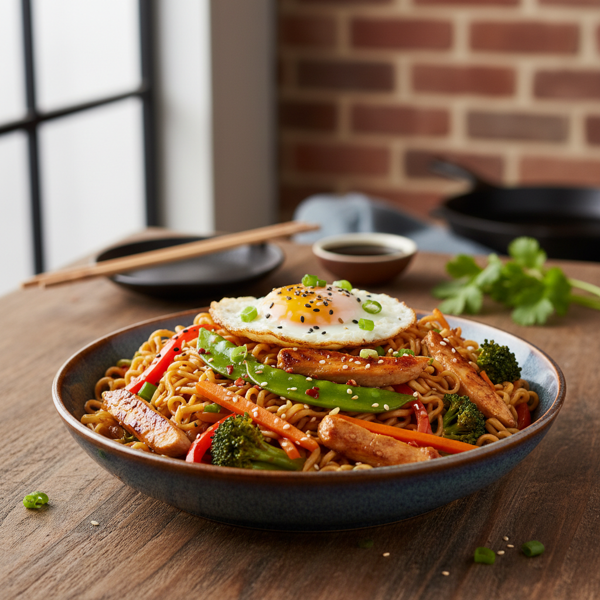 Savory Ramen Noodle Stir-Fry Delight recipe