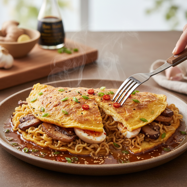 Savory Ramen Omelet Delight recipe