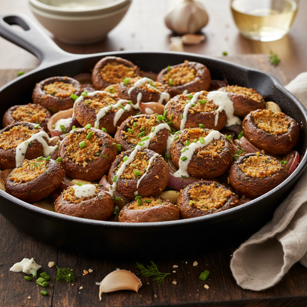 Savory Ranch-Infused Broiled Mushrooms recipe