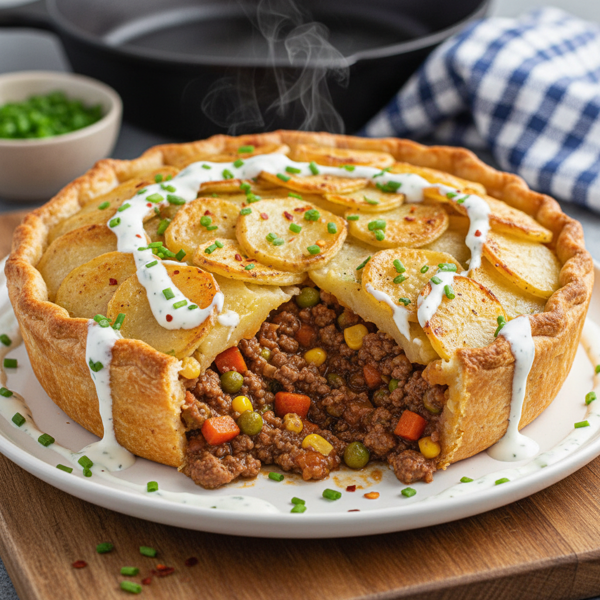 Savory Ranch Beef and Potato Pie recipe
