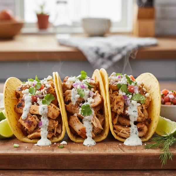 Savory Ranch Chicken Tacos recipe