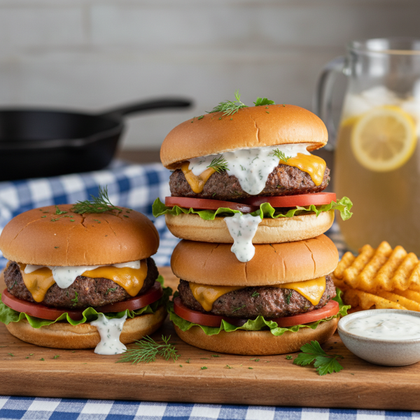 Savory Ranch Infused Burgers recipe