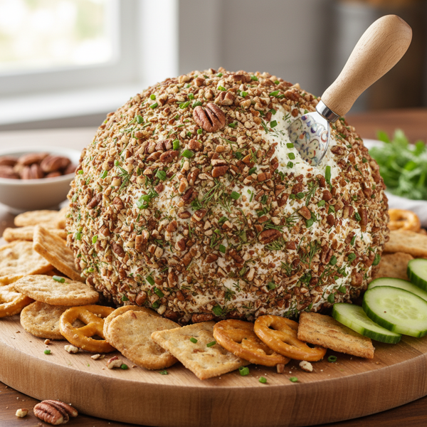 Savory Ranch Pecan Cheese Ball recipe