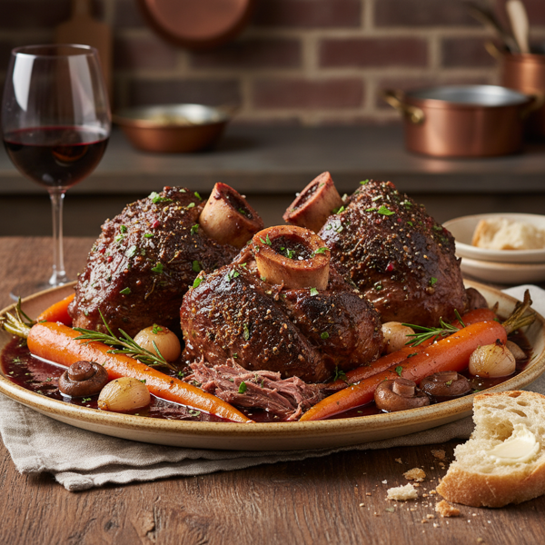 Savory Red Wine-Braised Beef Shanks recipe