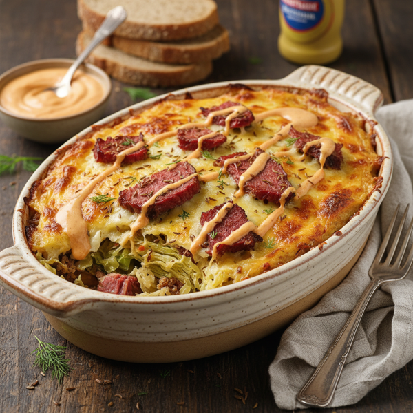 Savory Reuben Cabbage Casserole recipe