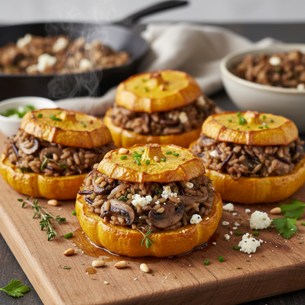 Savory Rice-Stuffed Patty Pan Squash recipe