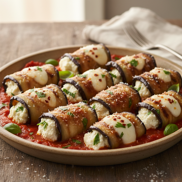 Savory Ricotta-Stuffed Eggplant Rolls recipe