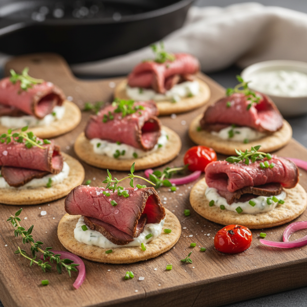 Savory Roast Beef Cracker Bites recipe