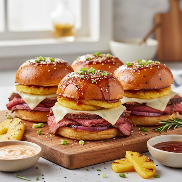 Savory Roast Beef Hawaiian Sliders recipe