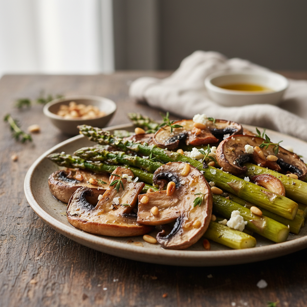 Savory Roasted Asparagus and Portabella Mushroom Medley recipe