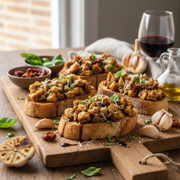 Savory Roasted Garlic Bruschetta Delight recipe
