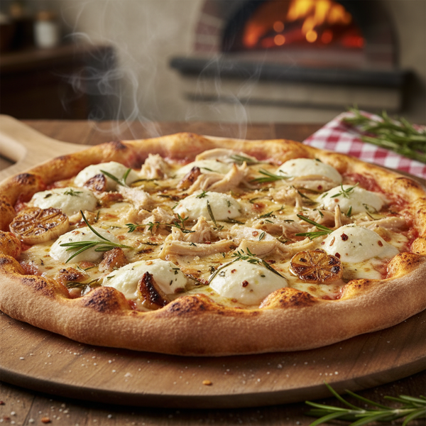 Savory Roasted Garlic Chicken Pizza recipe