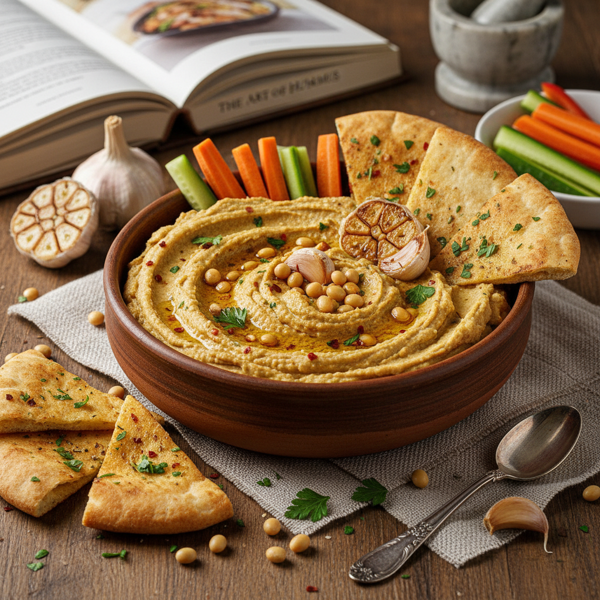 Savory Roasted Garlic Soybean Hummus recipe