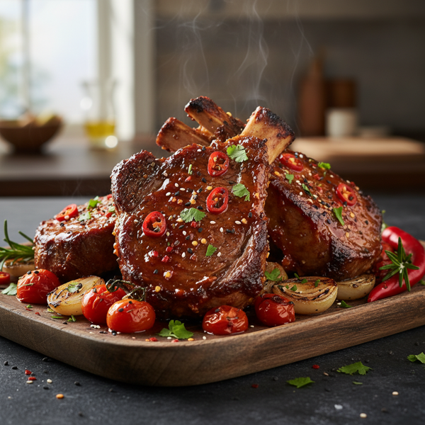 Savory Roasted Prime Rib Bones with Sweet & Spicy Sauce recipe