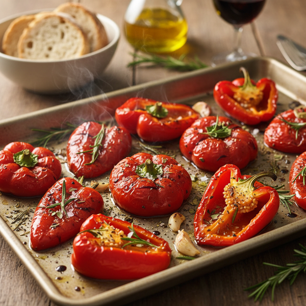 Savory Roasted Red Bell Peppers recipe