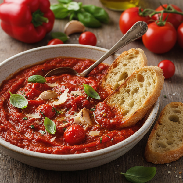 Savory Roasted Red Pepper & Tomato Sauce recipe