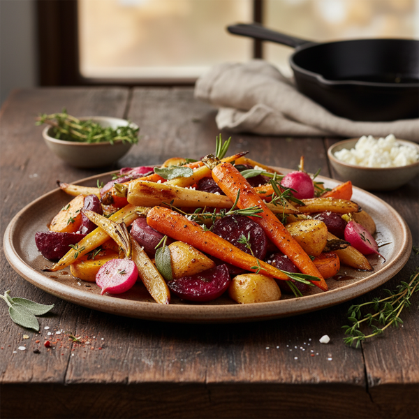Savory Roasted Seasonal Root Medley recipe