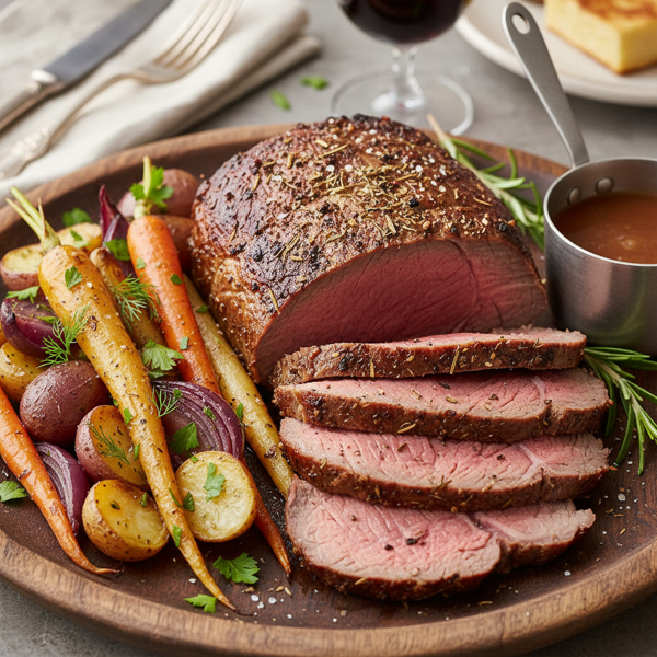 Savory Roasted Sirloin with Herb-Infused Vegetables recipe