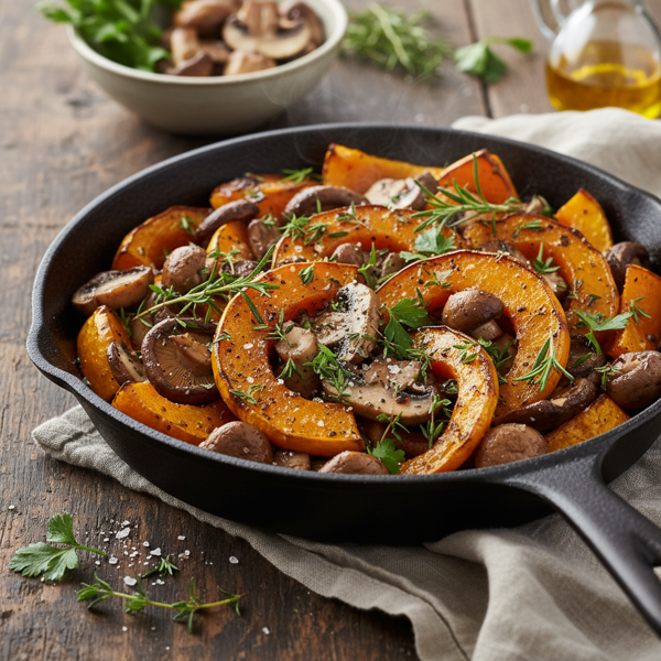 Savory Roasted Squash and Mushroom Medley recipe