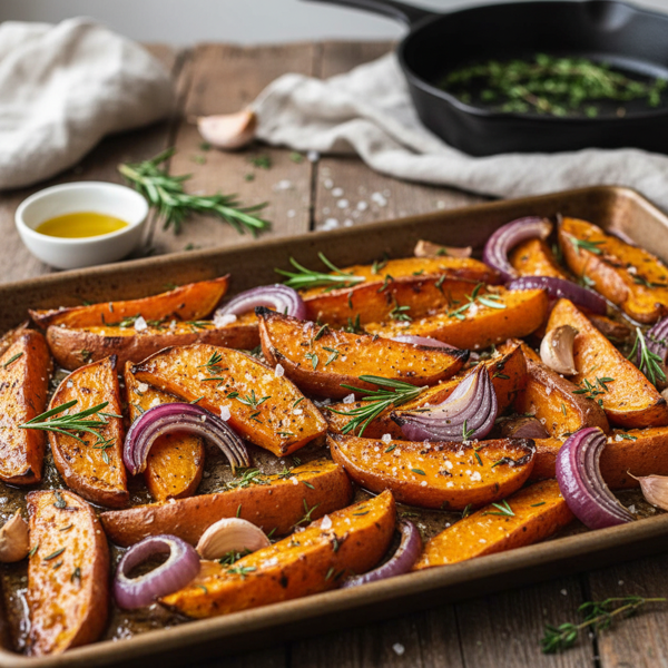 Savory Roasted Sweet Potatoes and Sweet Onions recipe