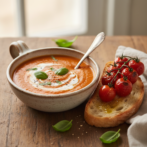 Savory Roasted Tomato Cream Soup recipe