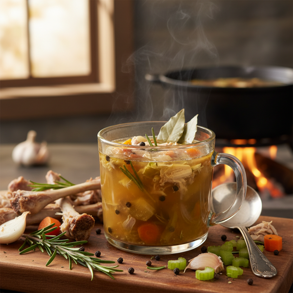 Savory Roasted Turkey Bone Broth recipe