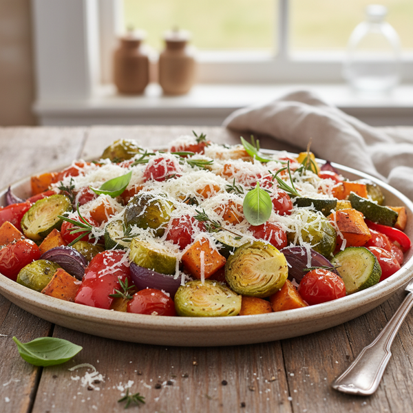 Savory Roasted Veggie Medley with Parmigiano recipe