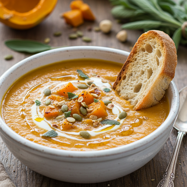 Savory Roasted Winter Squash Bisque recipe