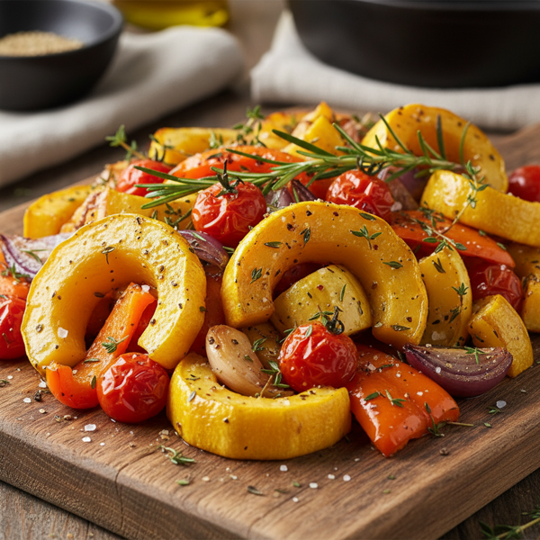 Savory Roasted Yellow Squash Medley recipe