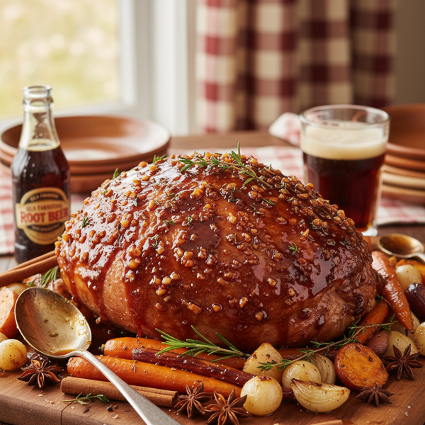 Savory Root Beer-Glazed Southern Ham recipe