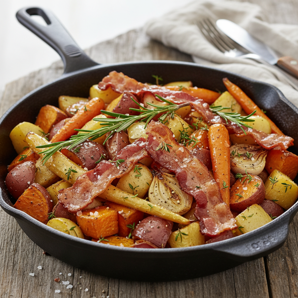 Savory Root Vegetable Medley with Crispy Bacon recipe
