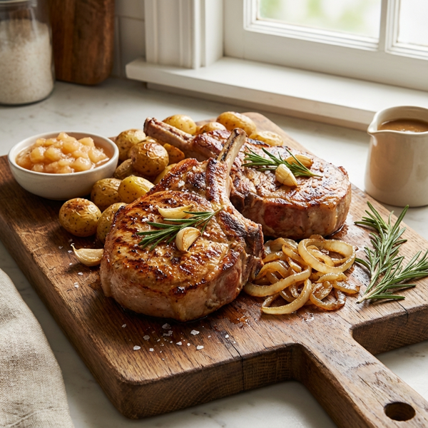 Savory Rosemary-Brined Pork Chops recipe