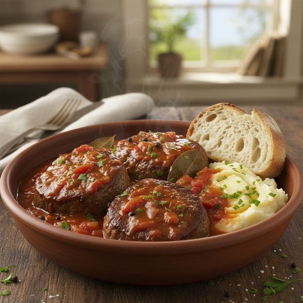 Savory Round Steak in Rich Tomato Gravy recipe