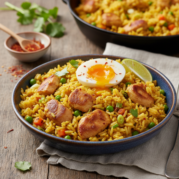 Savory Saffron Chicken Fried Rice recipe