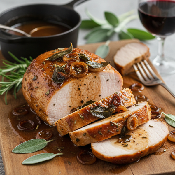 Savory Sage-Braised Pork Loin recipe