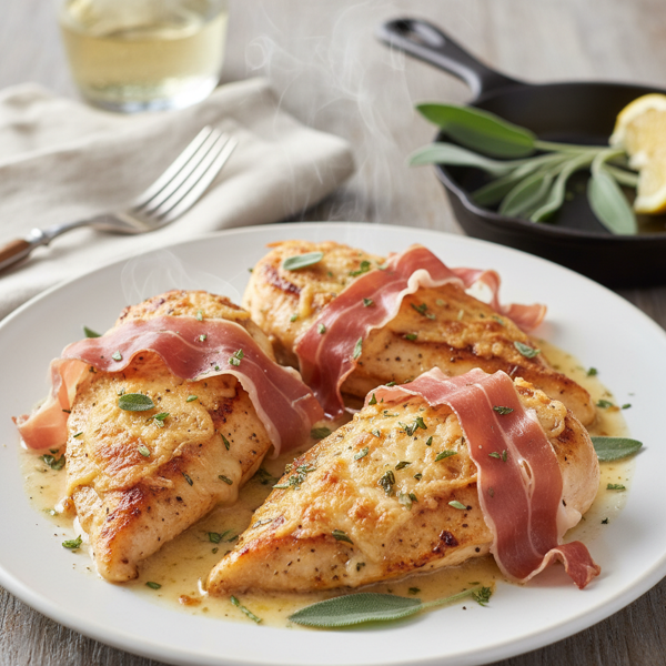 Savory Sage Chicken with Asiago and Prosciutto recipe