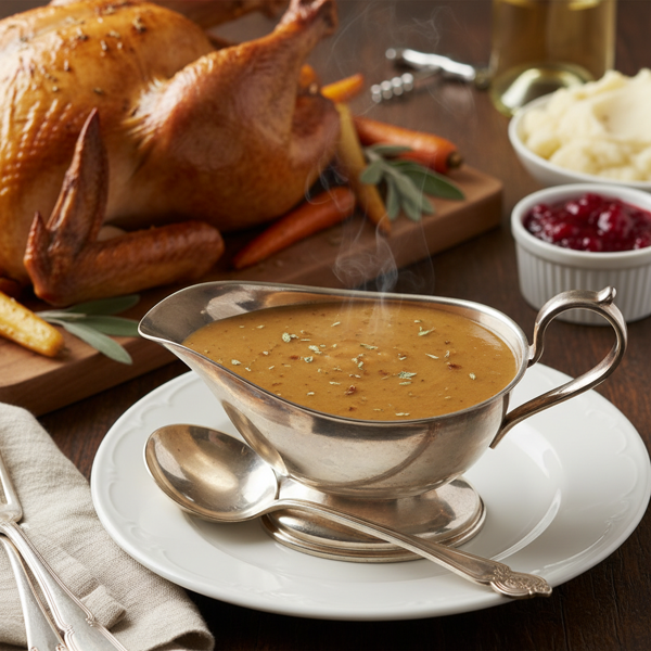 Savory Sage White Wine Turkey Gravy recipe